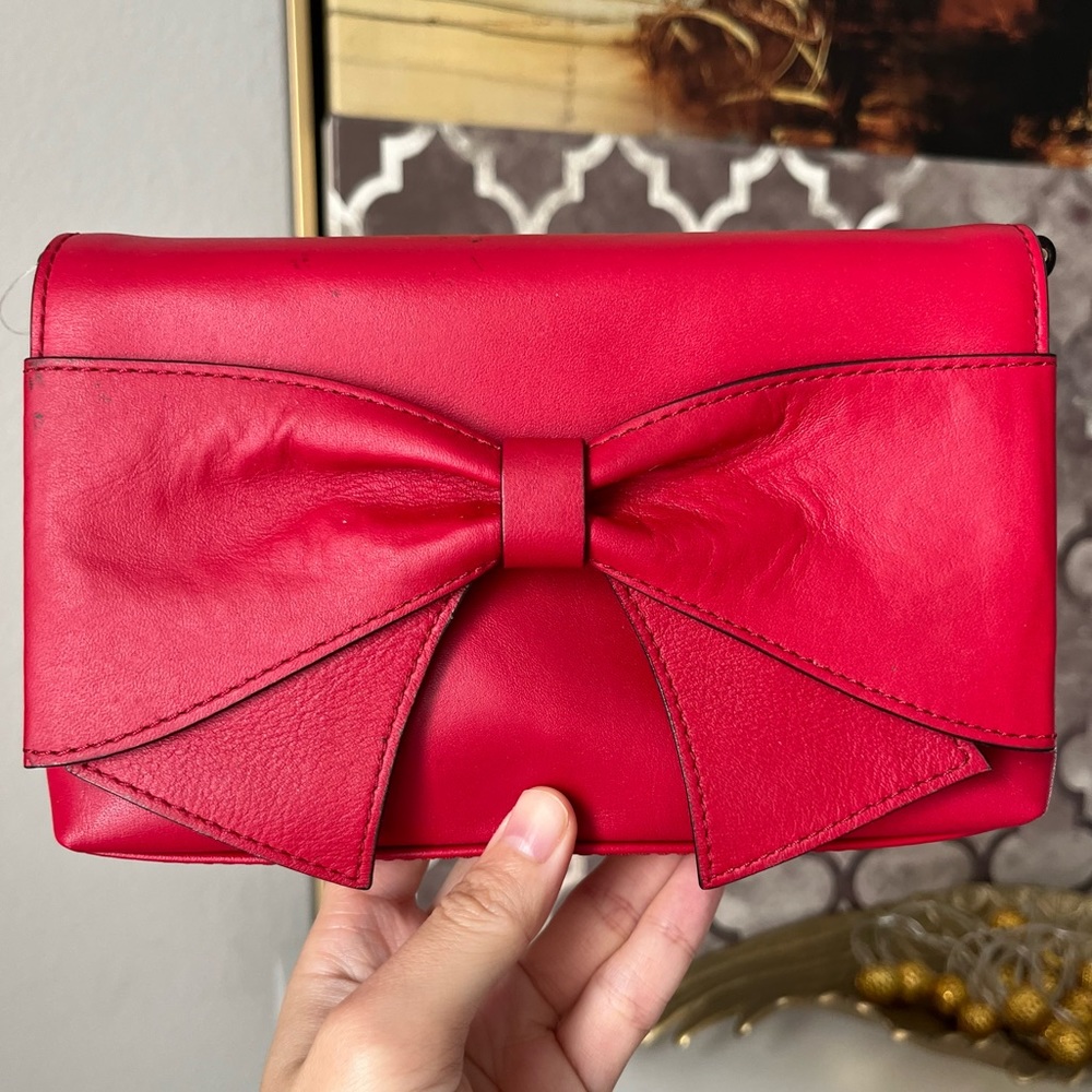 NWT Kate Spade Montrose Avenue Aster leather Crossbody Bag Red/Balletslip